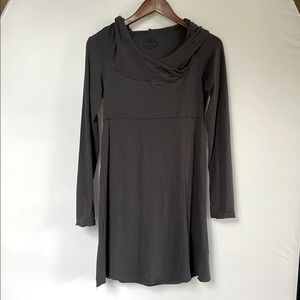 Prana Organic cotton Elegant Gray Women's hooded Dress